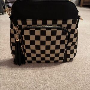 Checkered Black and Cream Women's Bag